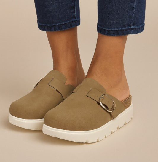 Dark Taupe Chunky Platform Clogs