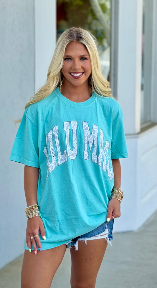 Grey Camo Comfort Color Lulu Mac, Chalky Mint