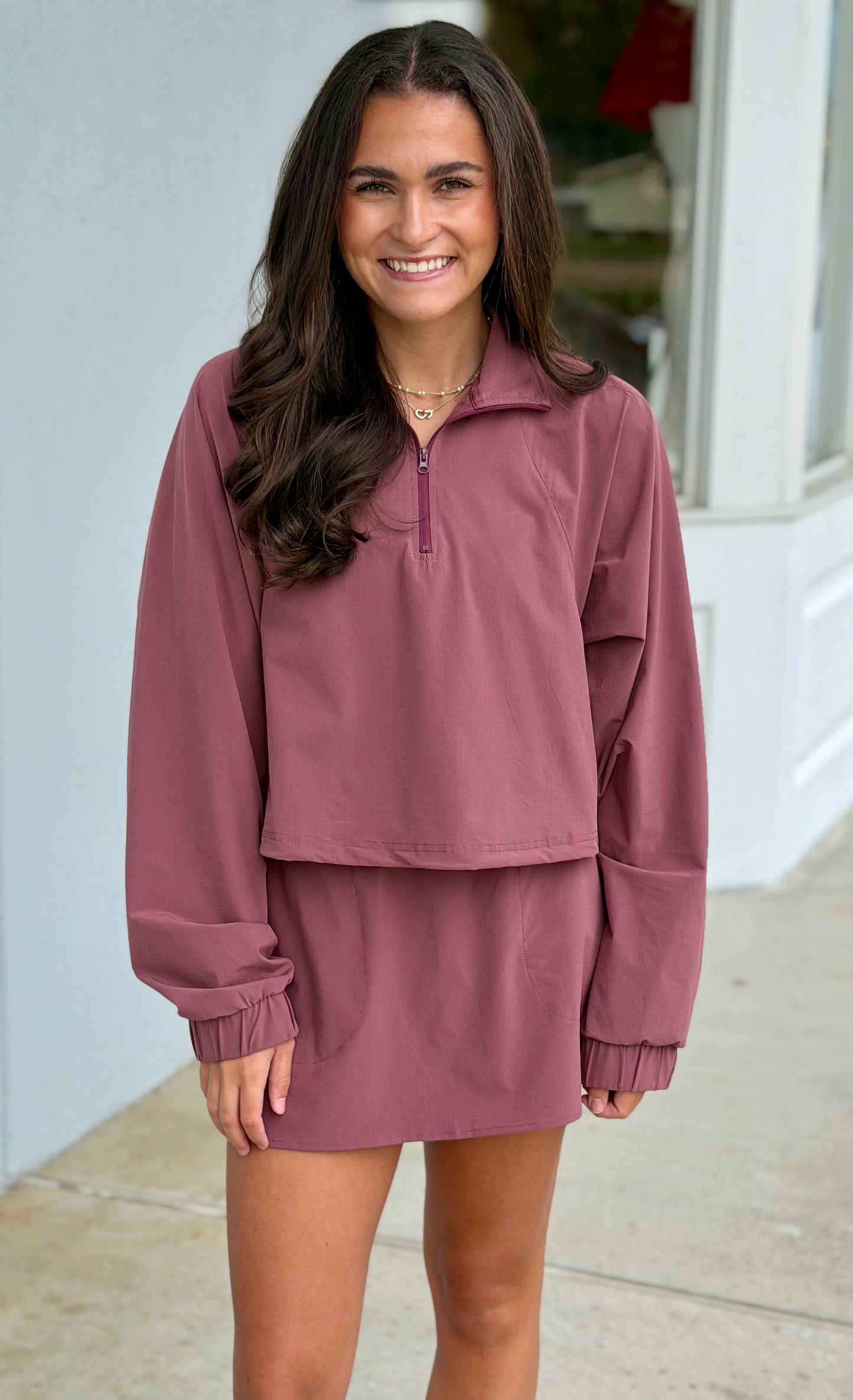 Sculpt Half Zip Pullover , Rosewood