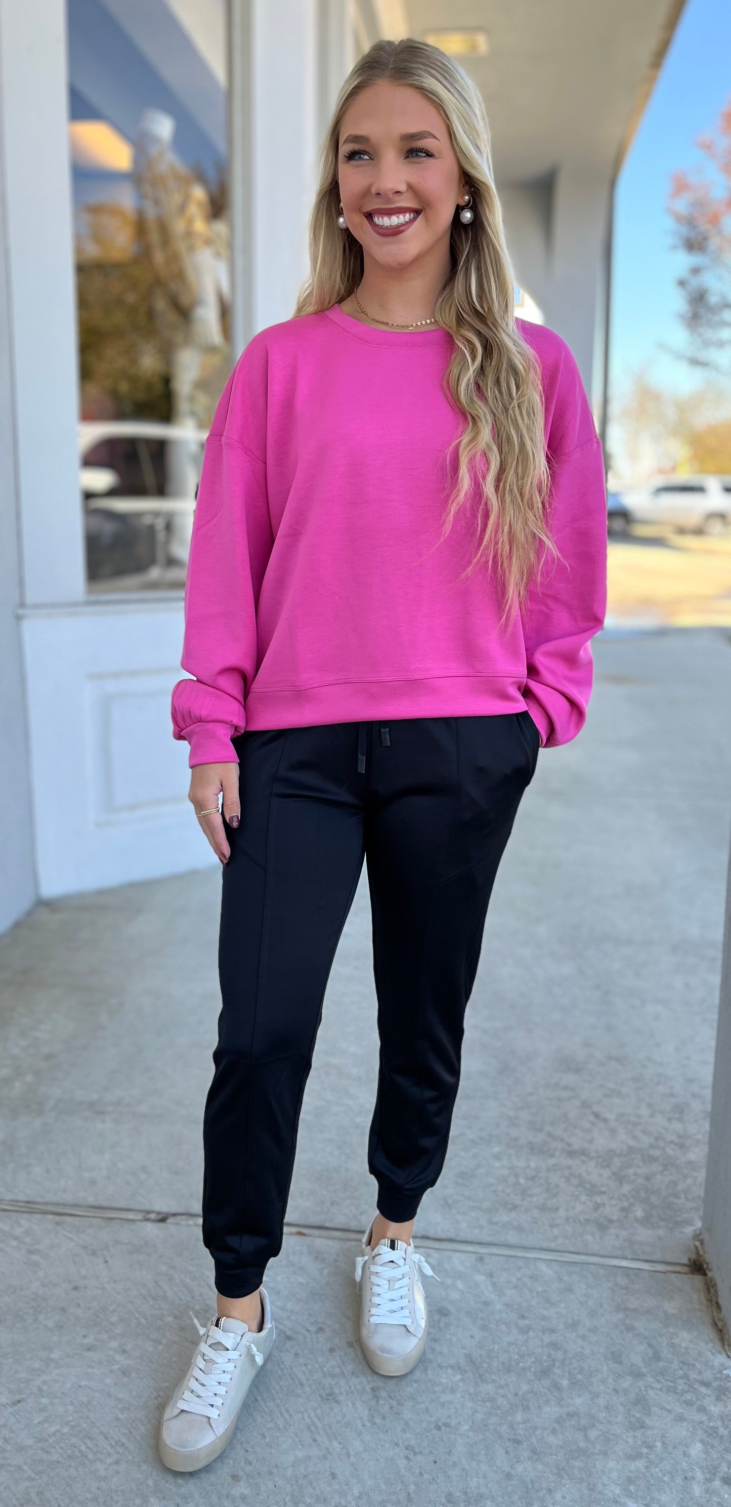 Fuchsia Scuba Pullover