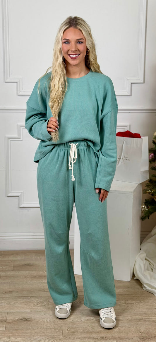 Knit Pullover With Side Slits, Pistachio