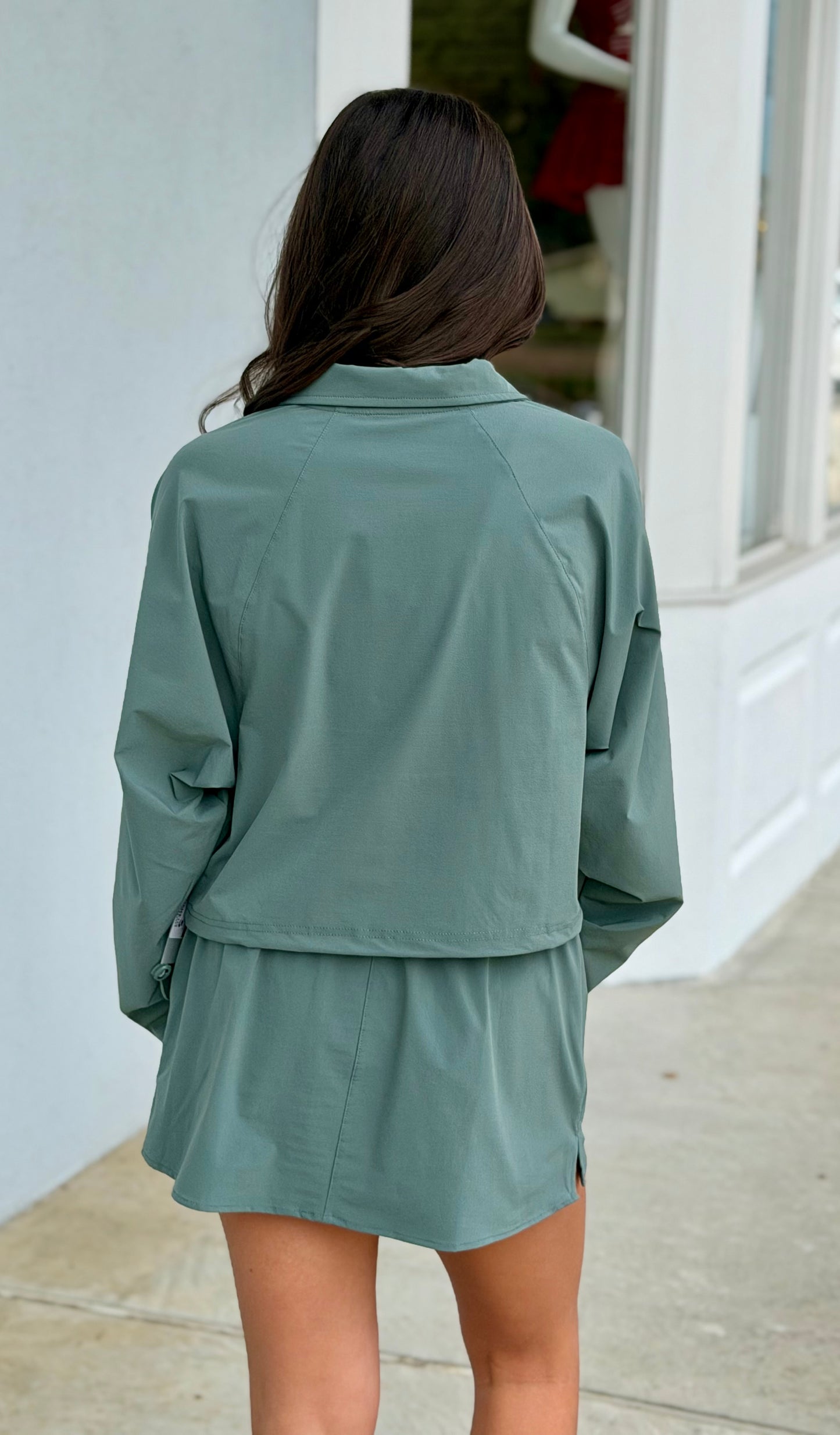 Sculpt Half Zip Pullover , Eucalyptus