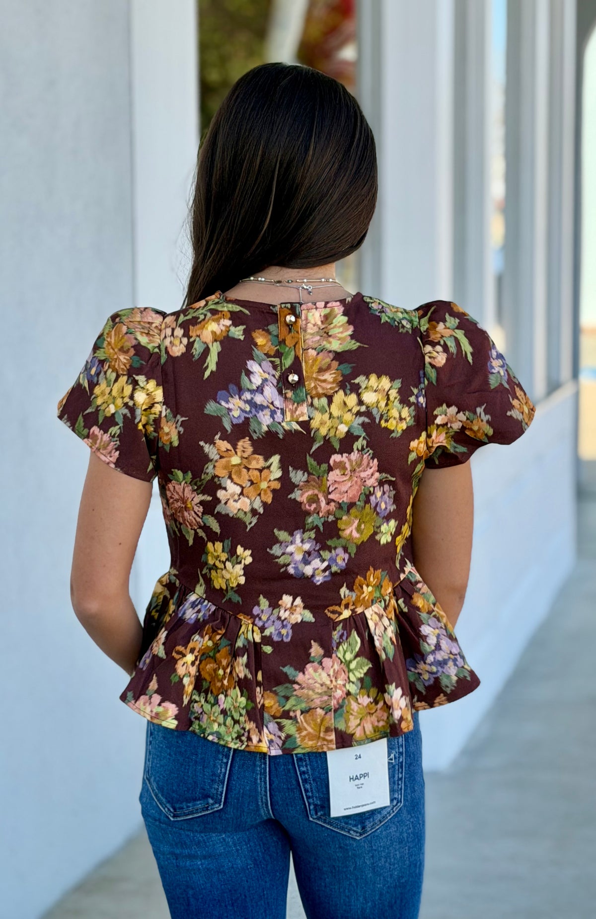 Stella Plum Floral Peplum Top