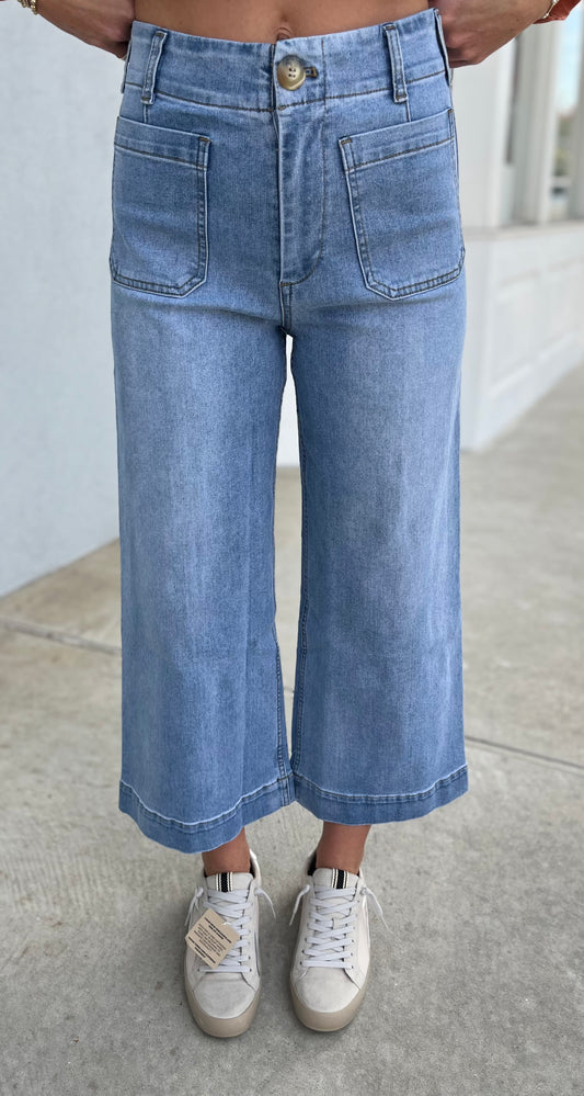 Light Denim Straight Leg Pant