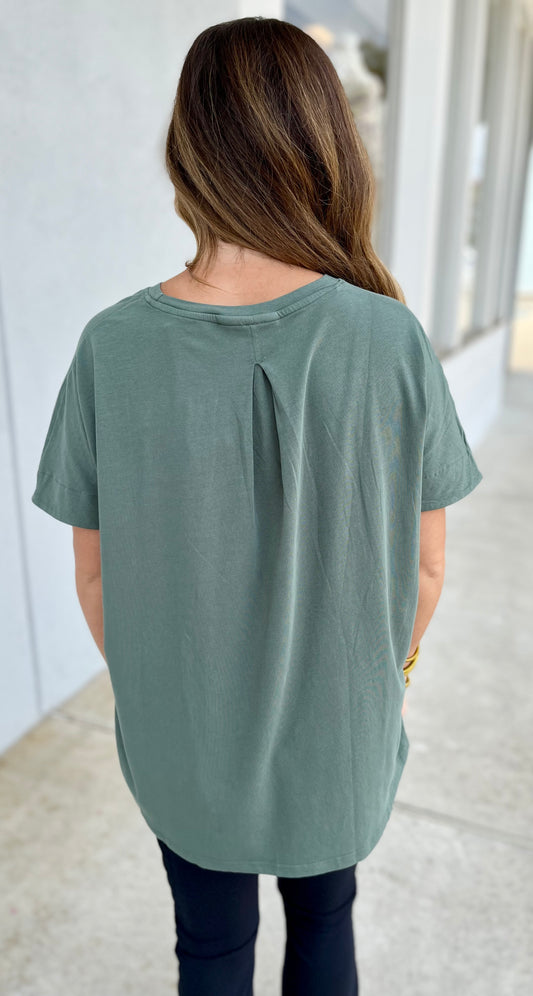 Shoreline Pima Cotton Slouchy Tee, Silky Pine