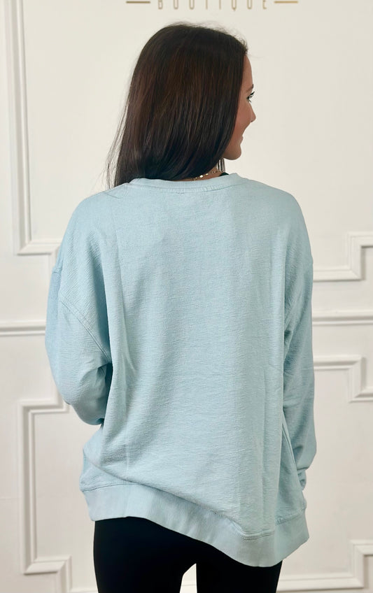 Ballet Blue Cotton Crew Neck