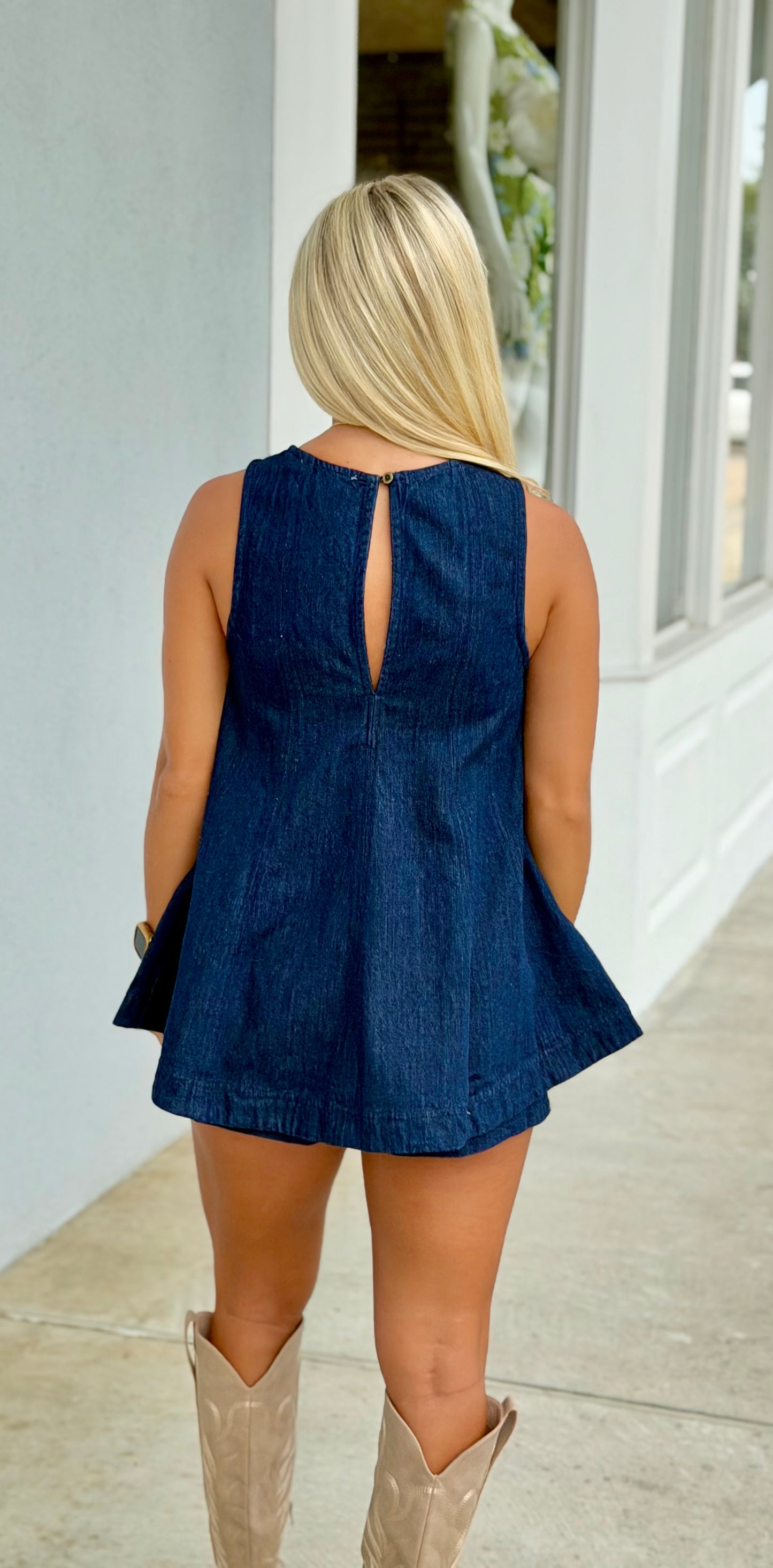 Denim Trapez Top and Short SET