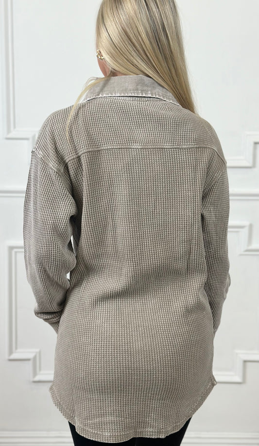 Taupe Waffle Knit Jacket