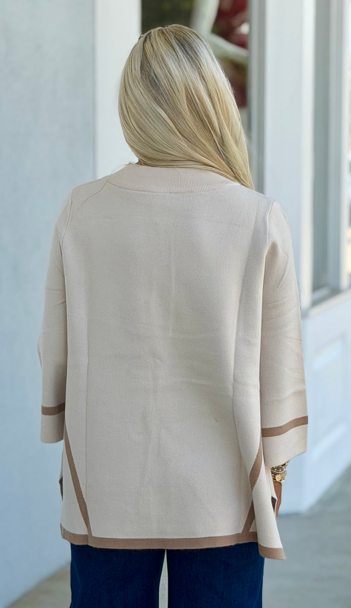 Cream Mock Neck Sweater