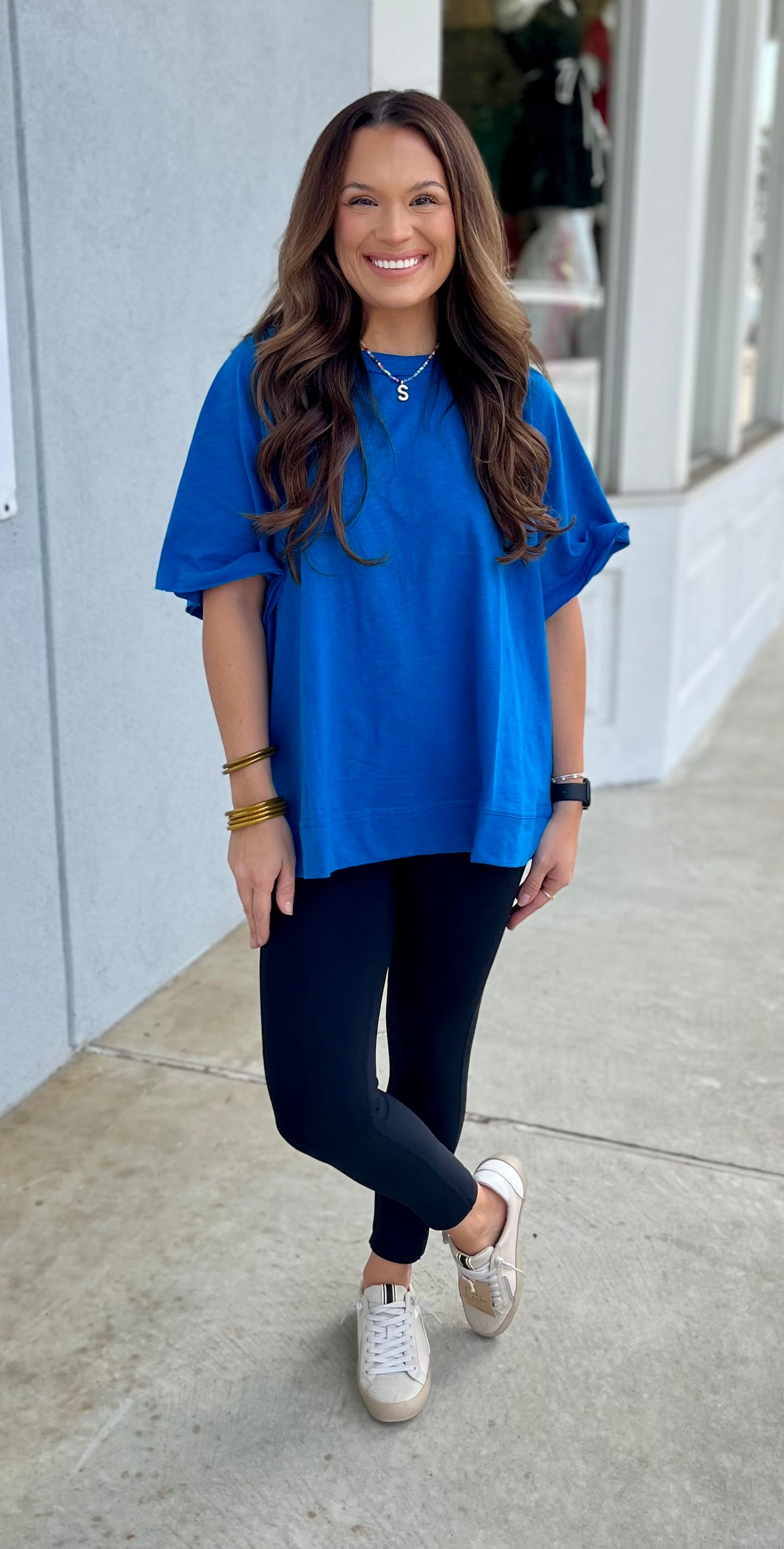 Ocean Blue Oversized Top