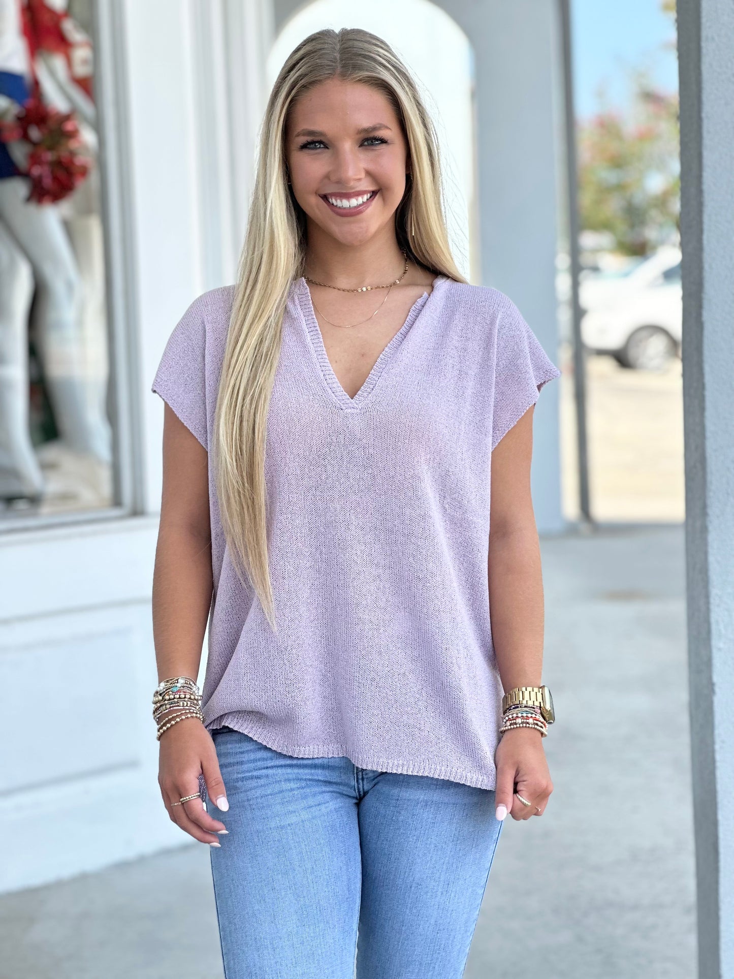 Lavender Light Weight Knit Top