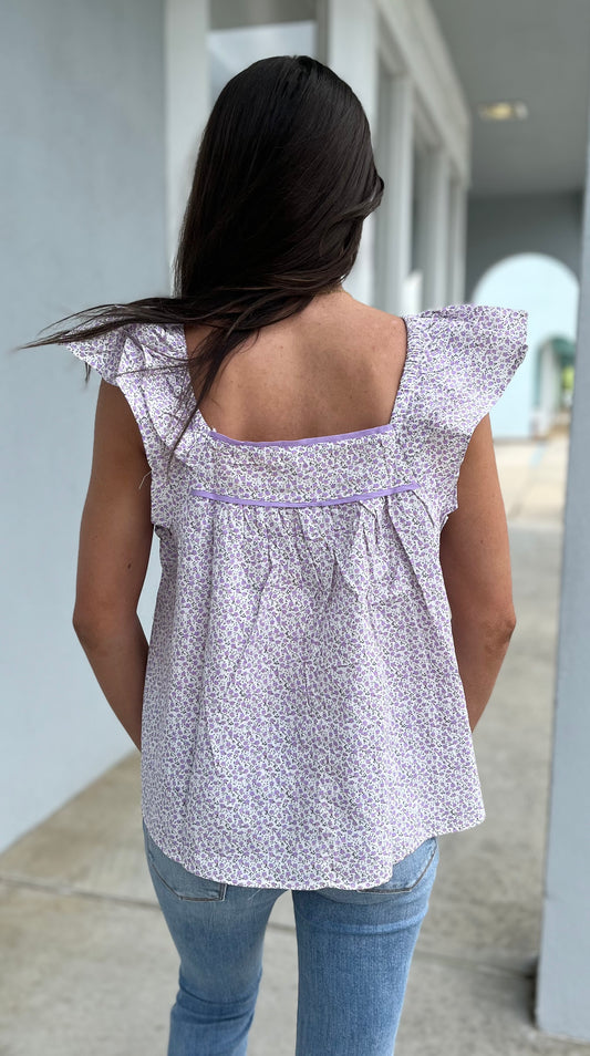 Lilac Ditsy Floral Blouse