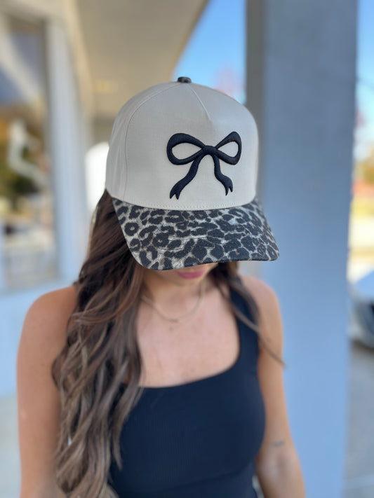 Leopard Bow Hat