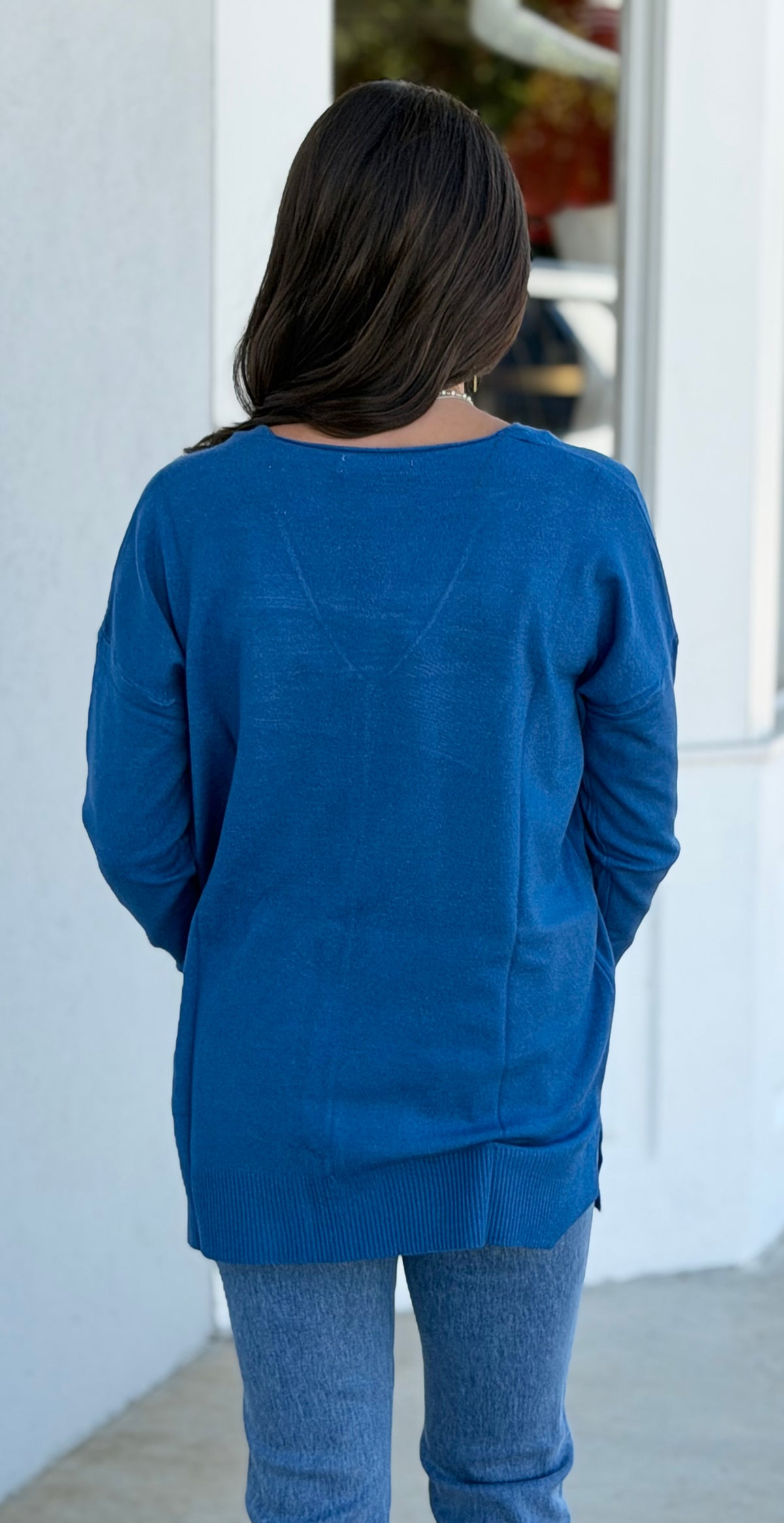 Viscose Front Seam Sweater, H Classic Blue