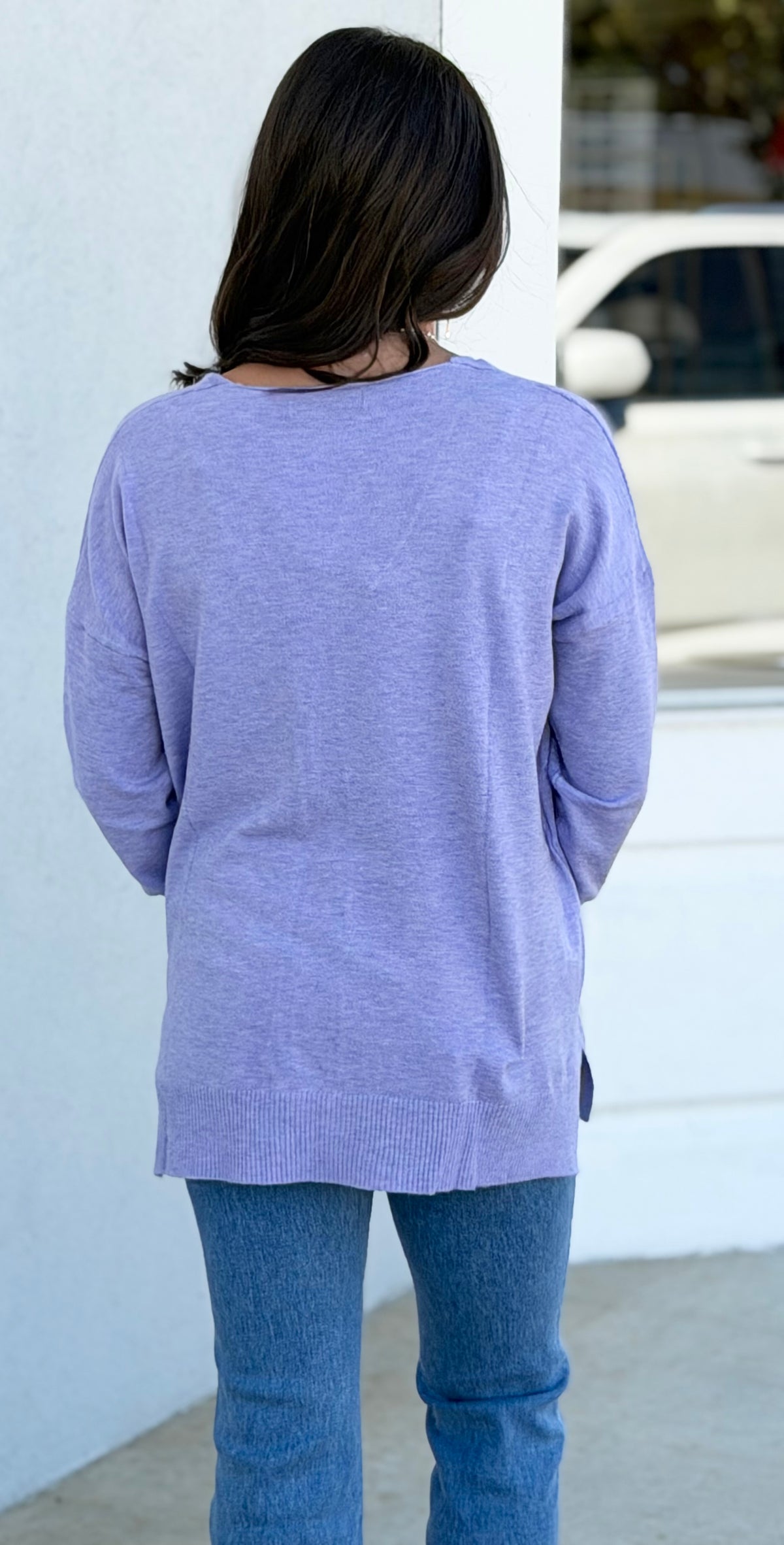 Viscose Front Seam Sweater, H Lavender