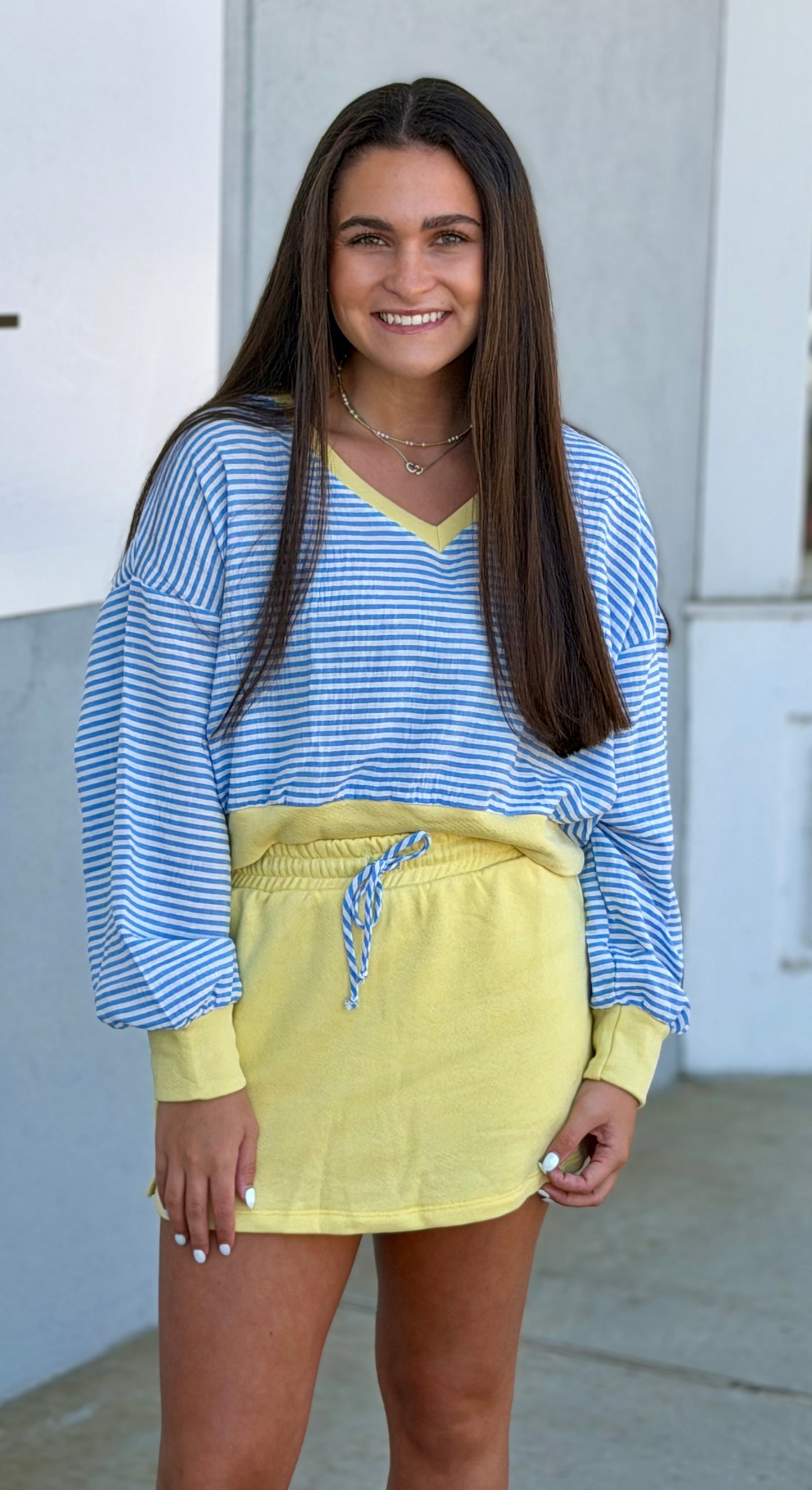 Yellow Mini Skirt With Built in Shorts