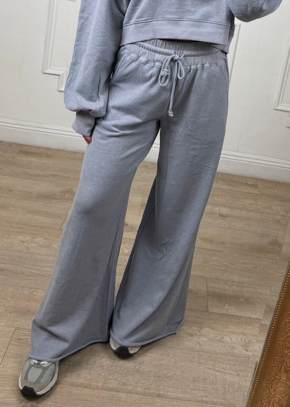 Ribbed Oversized Sweatpants, H Pewter
