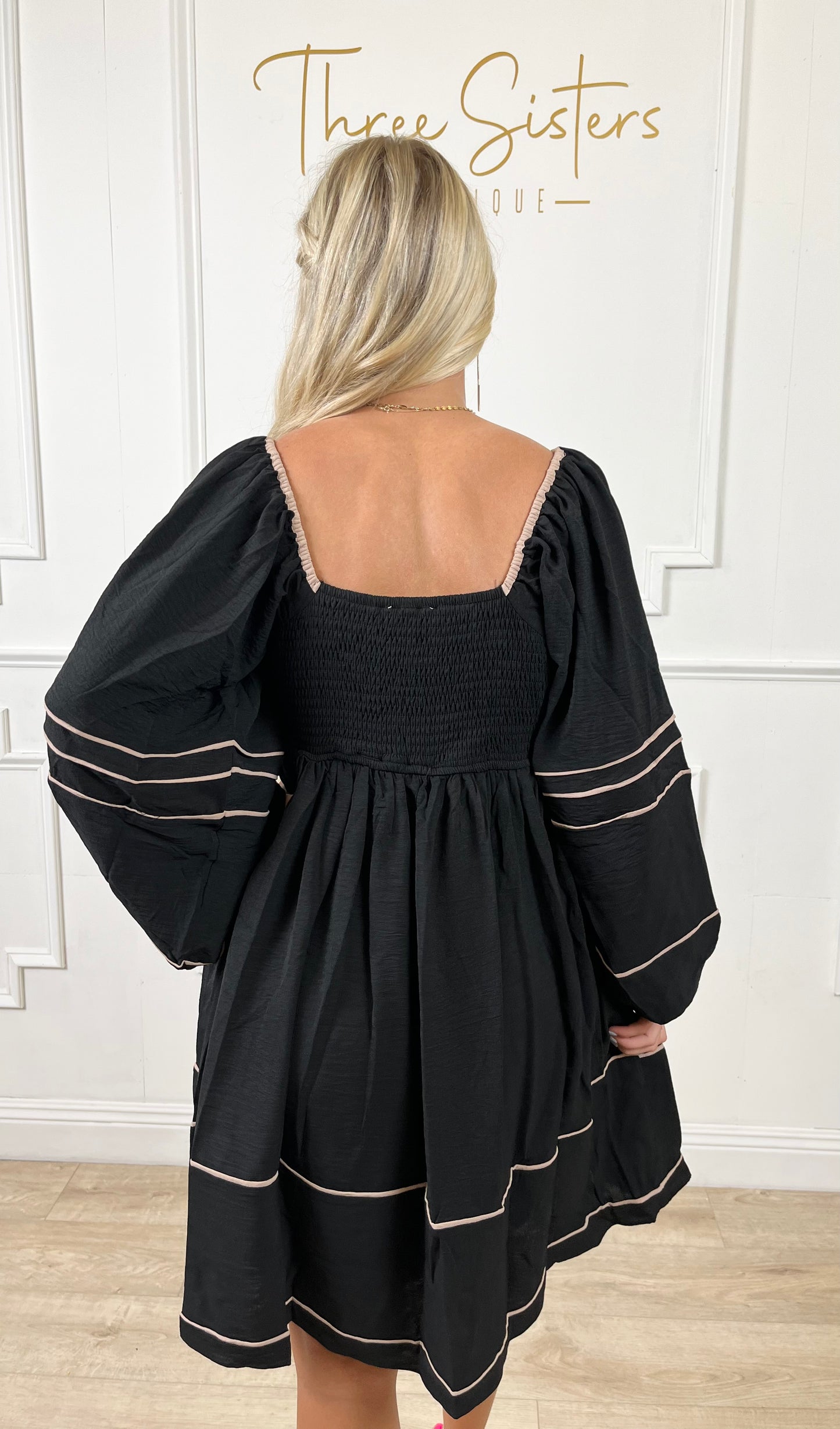 Black Binding Detail Dress