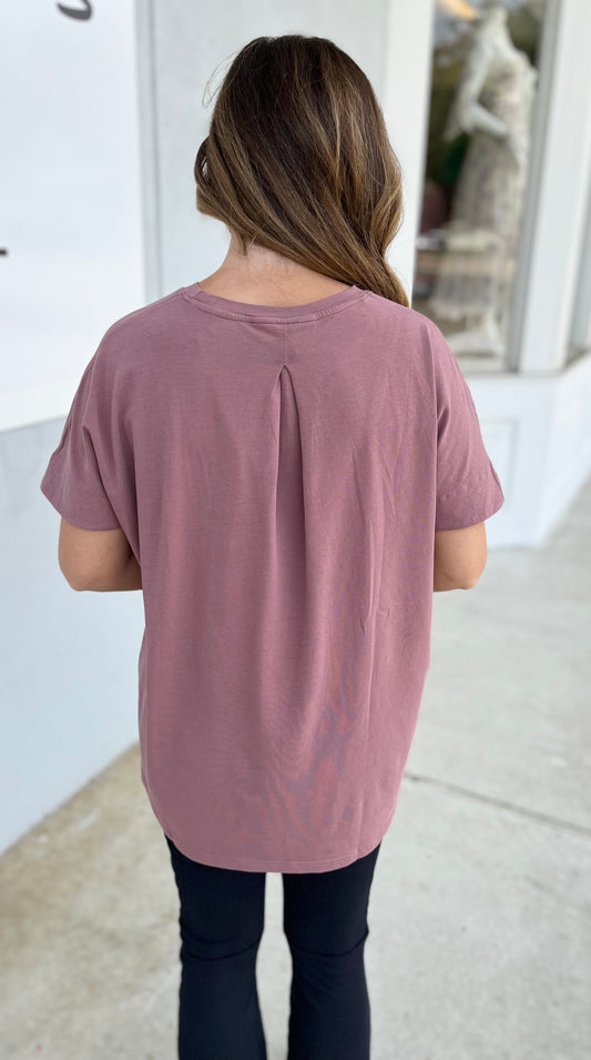 Shoreline Pima Cotton Slouchy Tee, Rose Taupe