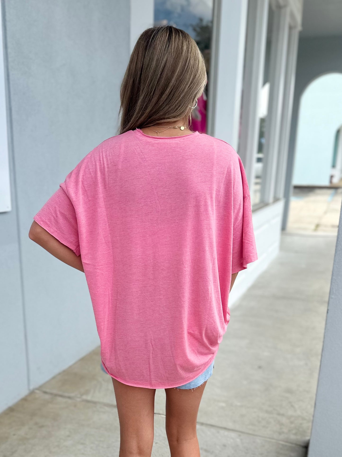 Fuchsia Front Pocket Tee