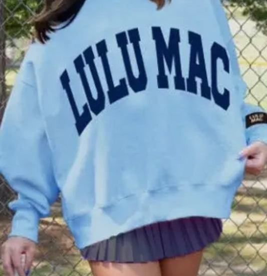 Lulu Mac Sweatshirt , Baby Blue/Navy