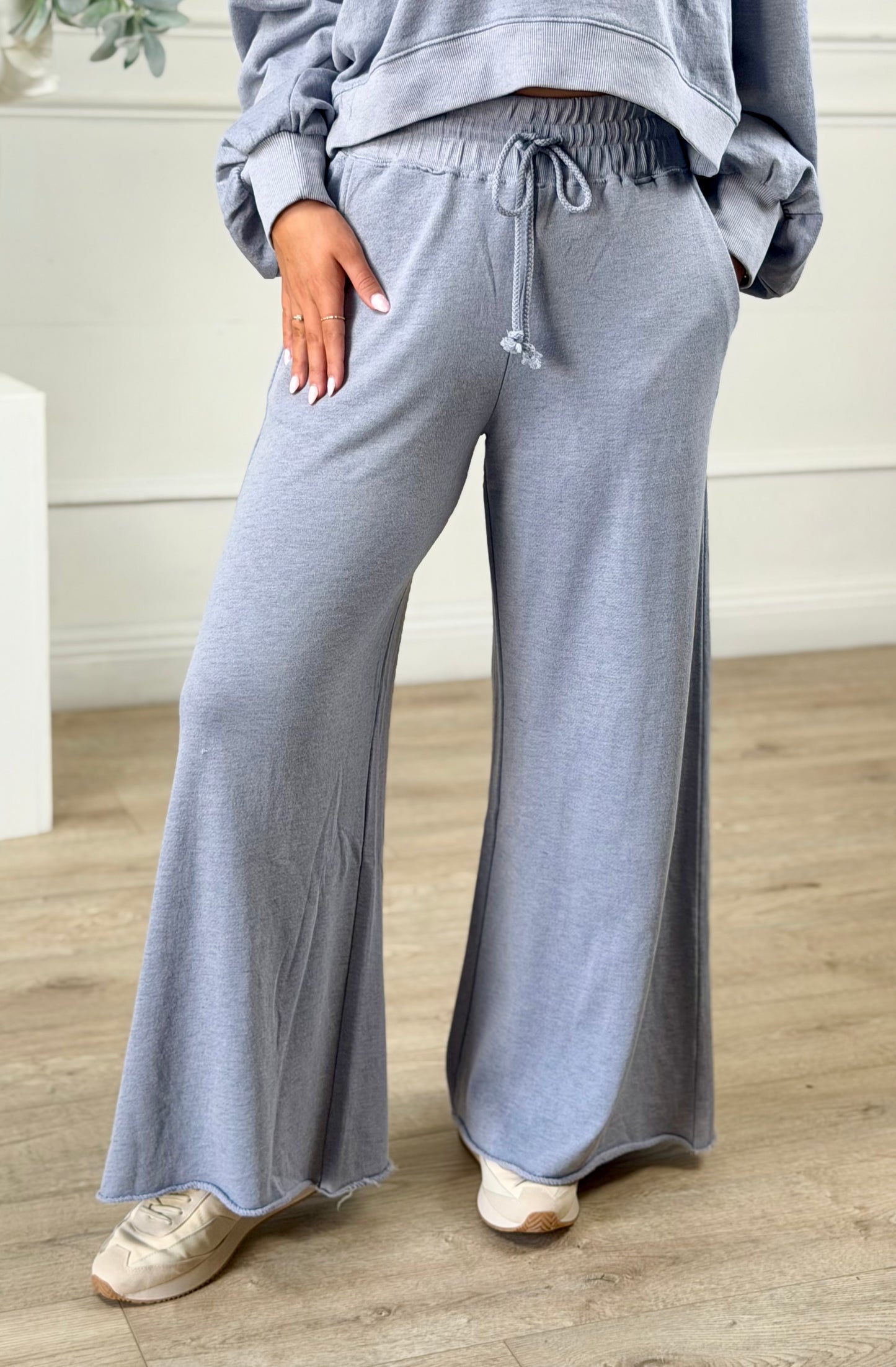 Ribbed Oversized Sweatpants, H Pewter