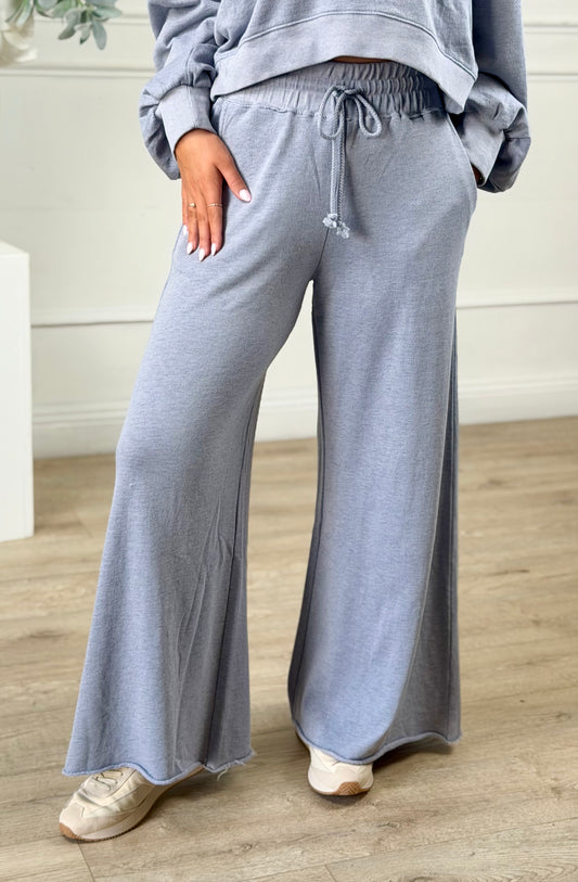 Ribbed Oversized Sweatpants, H Pewter