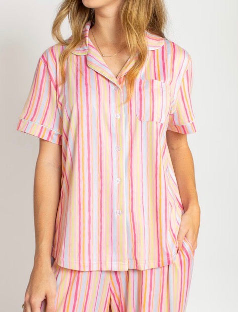 Addie Stripe Short Sleeve/Pant Pajama Set