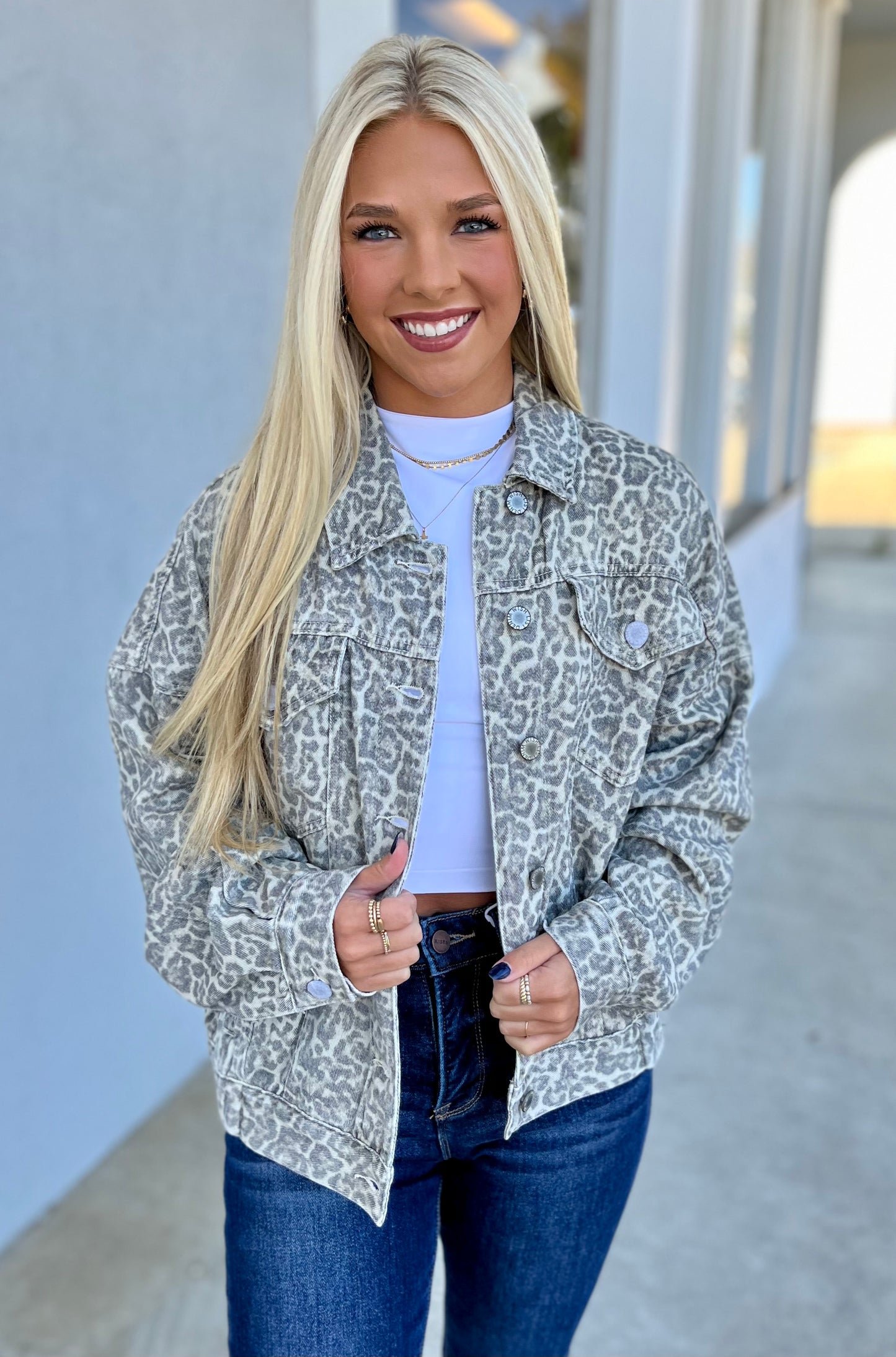 Leopard Denim Jacket