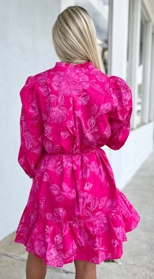 Fuchsia Vacey Floral Dress