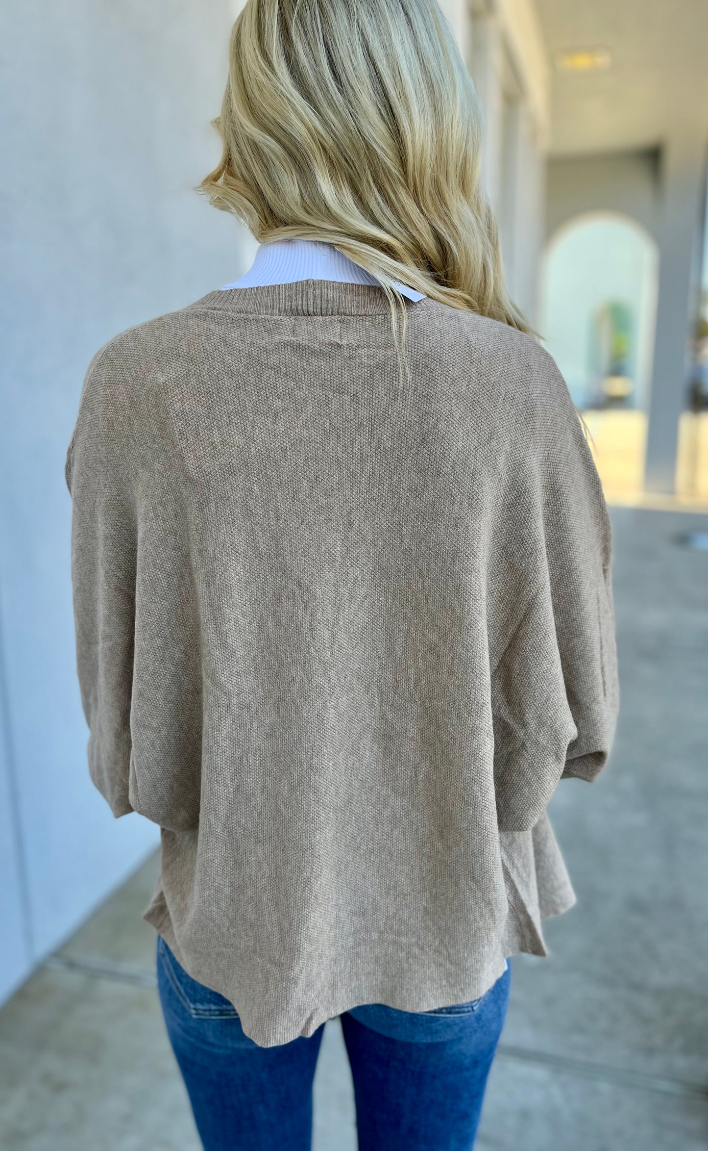 Loose Fit Soft Knit Cardigan , Heather Taupe