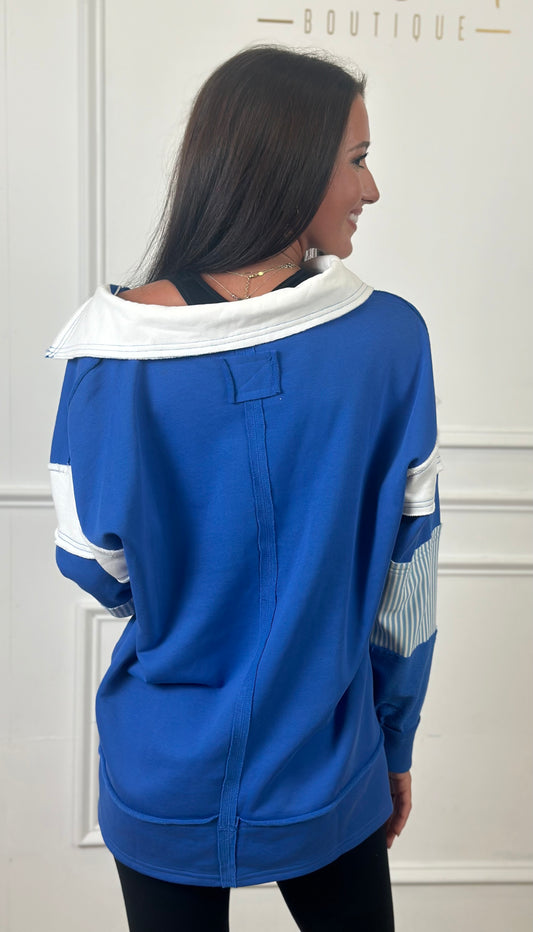 Royal Color Block Pullover