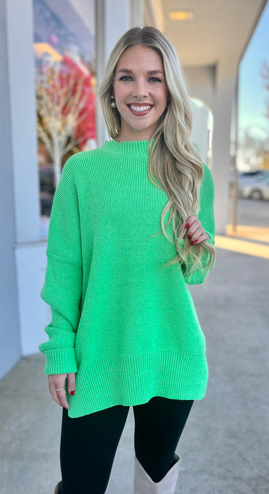 Light Green High Neck Sweater