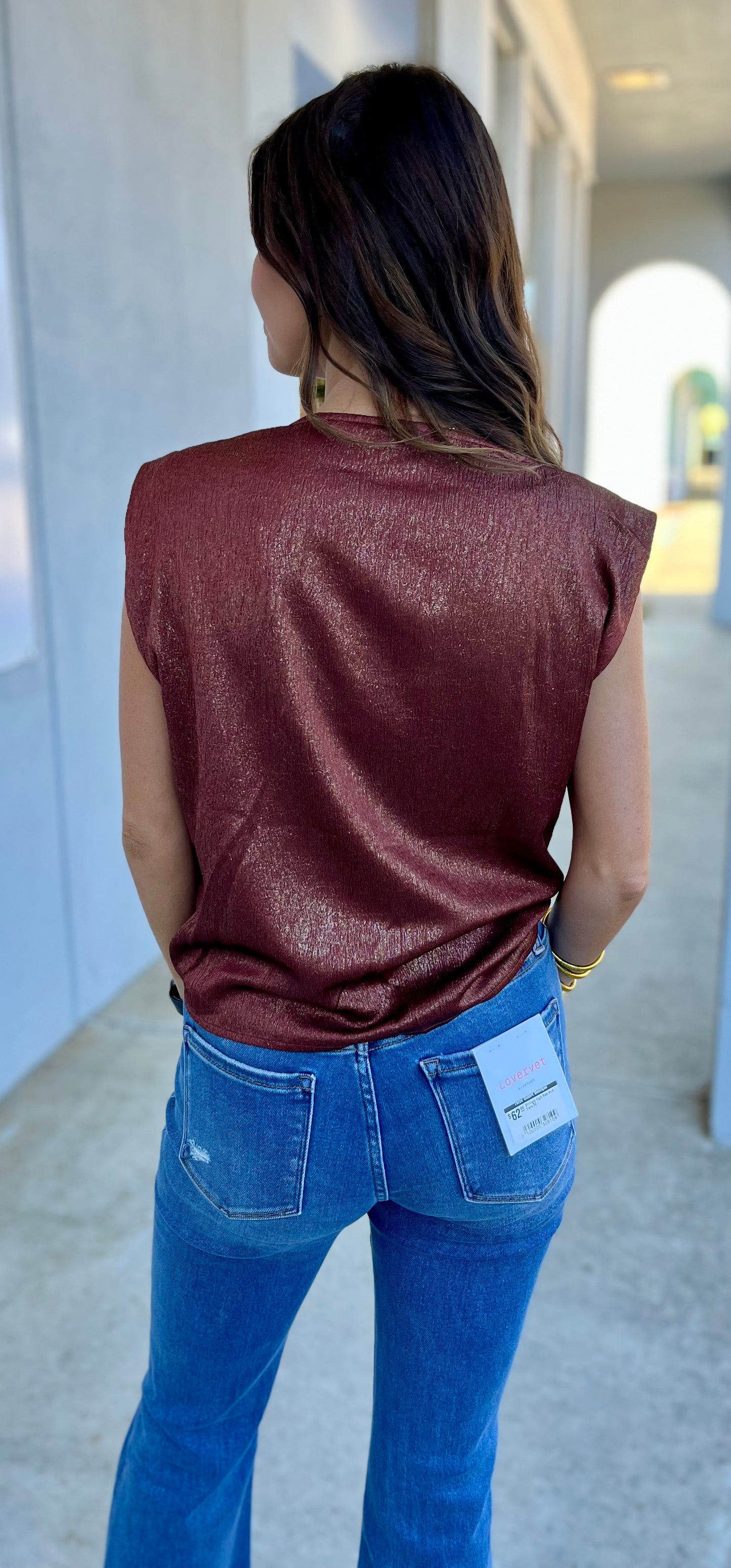 Sleveless Blouse , Brick