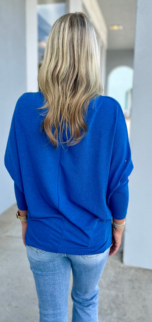 Dolman Comfy Tunic , Blue