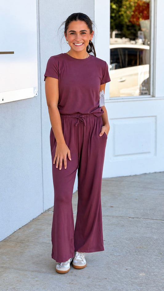 Marlow Ruched Two Piece SET, Rosewood