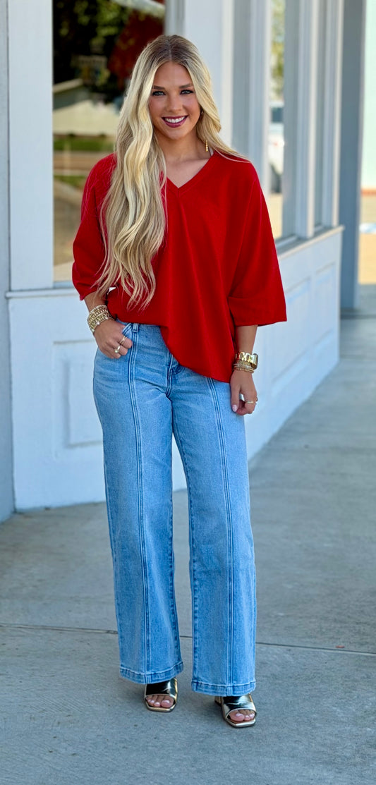 High Rise Wide Leg Jean