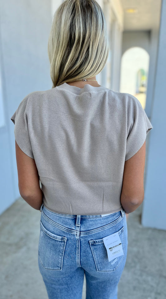 Round Neck Dolman Sleeve Sweater, Ash Mocha