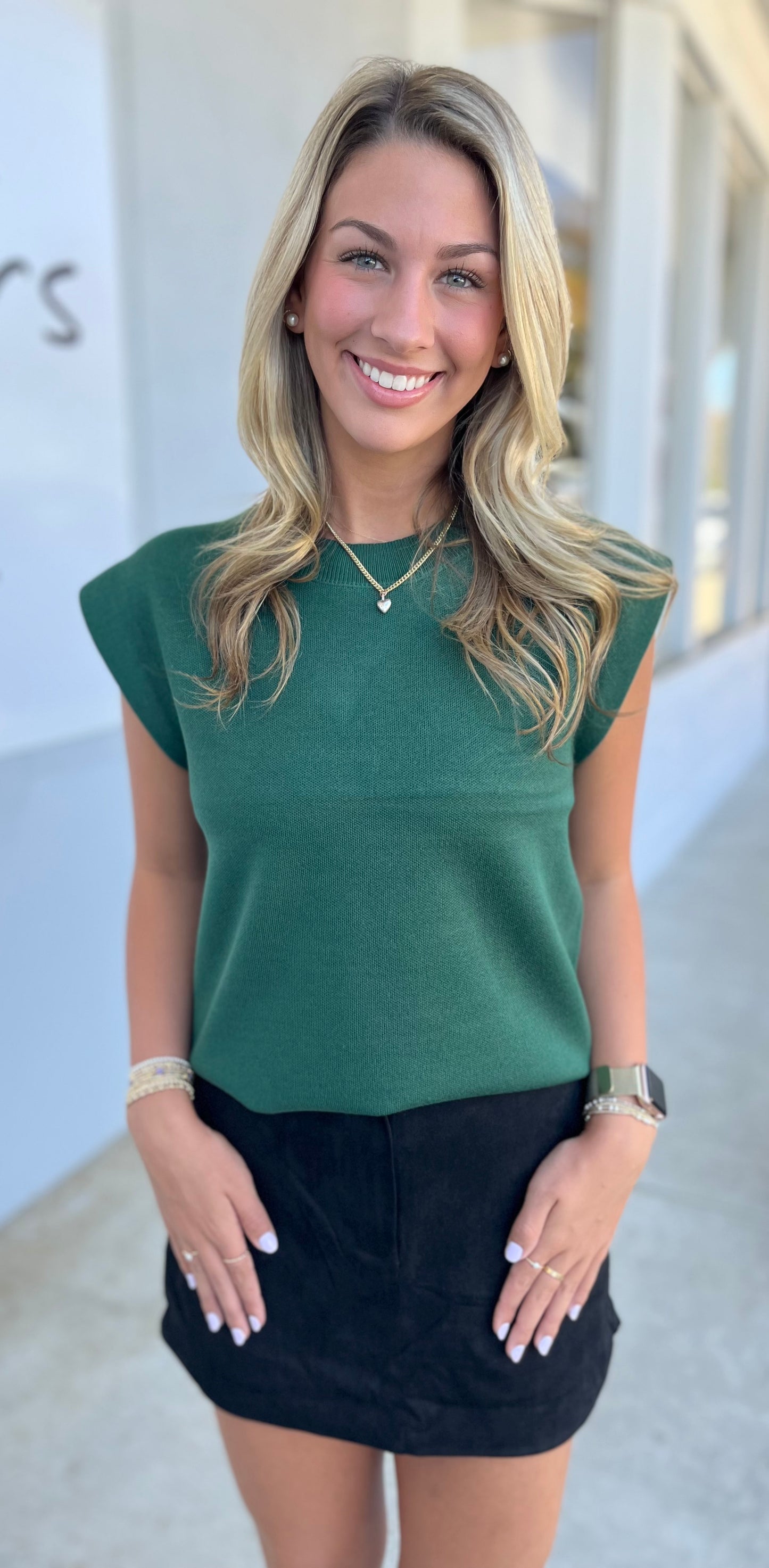 Viscose Sweater Vest, Hunter Green