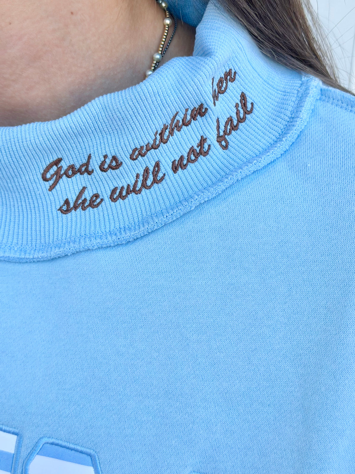 Sky Blue Mock Neck Psalms 465