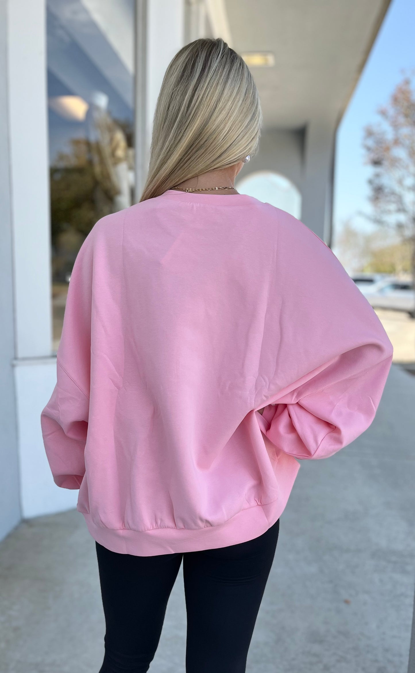 Pink Solid Scuba Sweatshirt