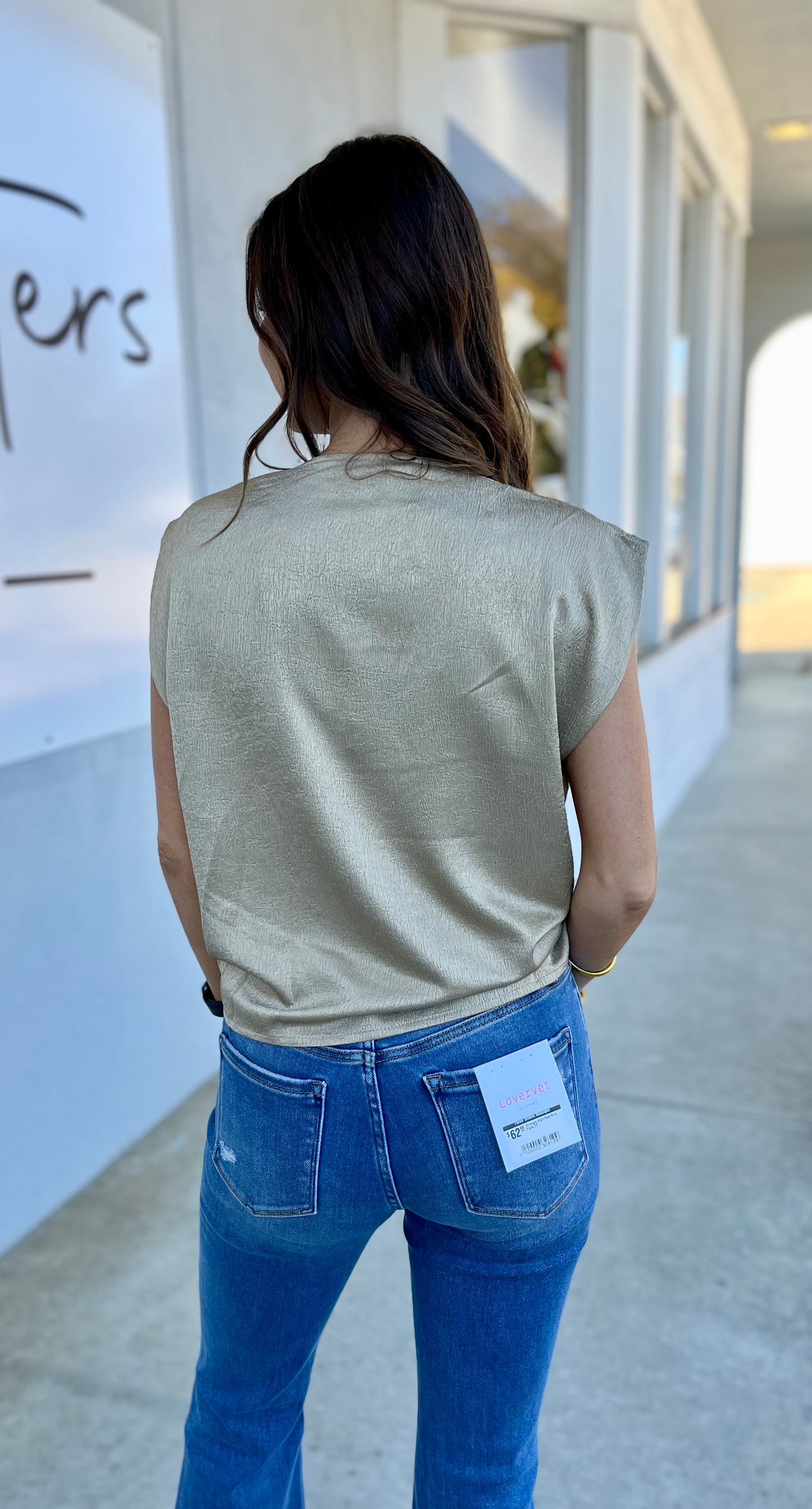 Sleeveless Blouse , Taupe