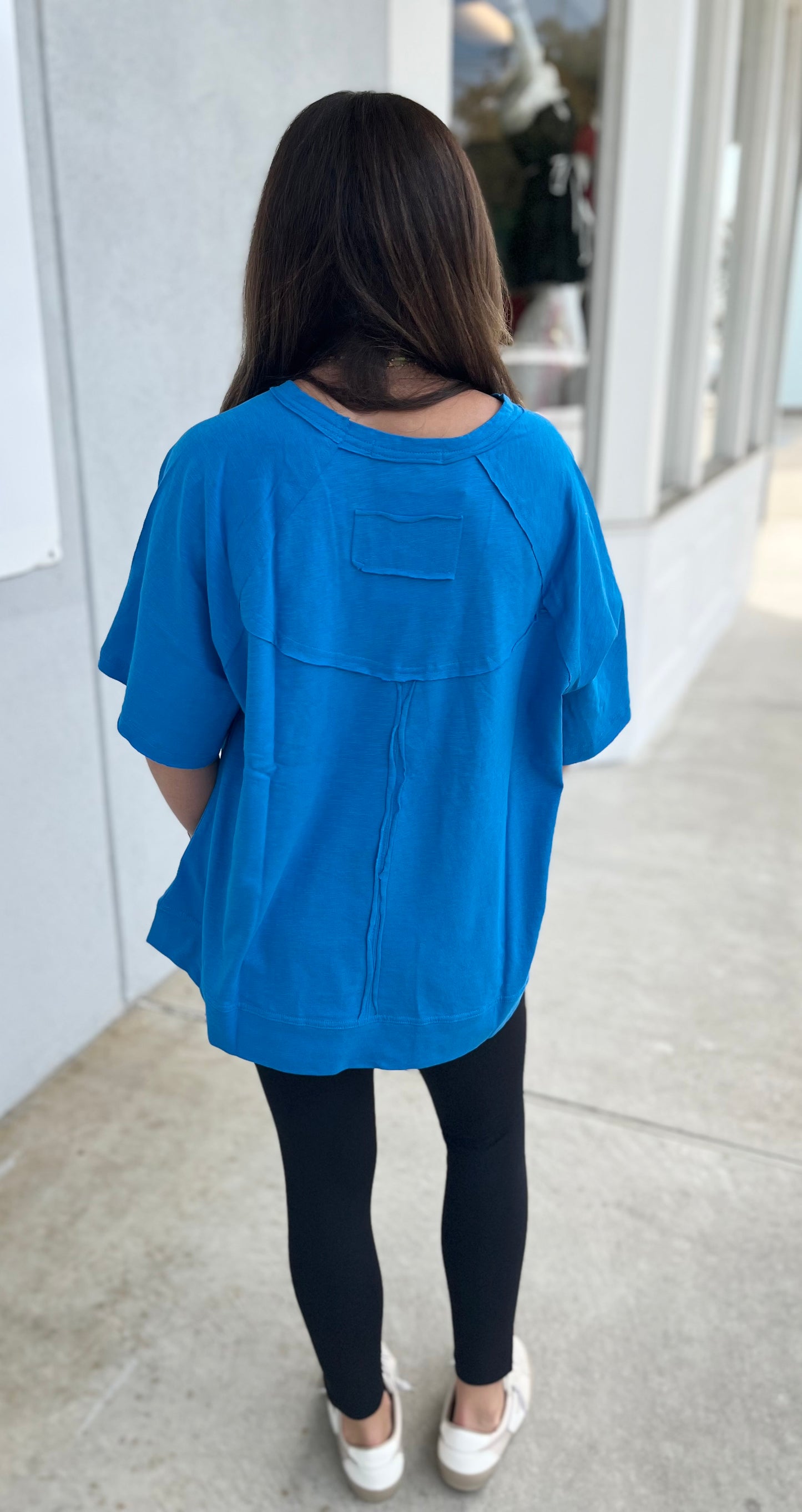 Ocean Blue Oversized Top