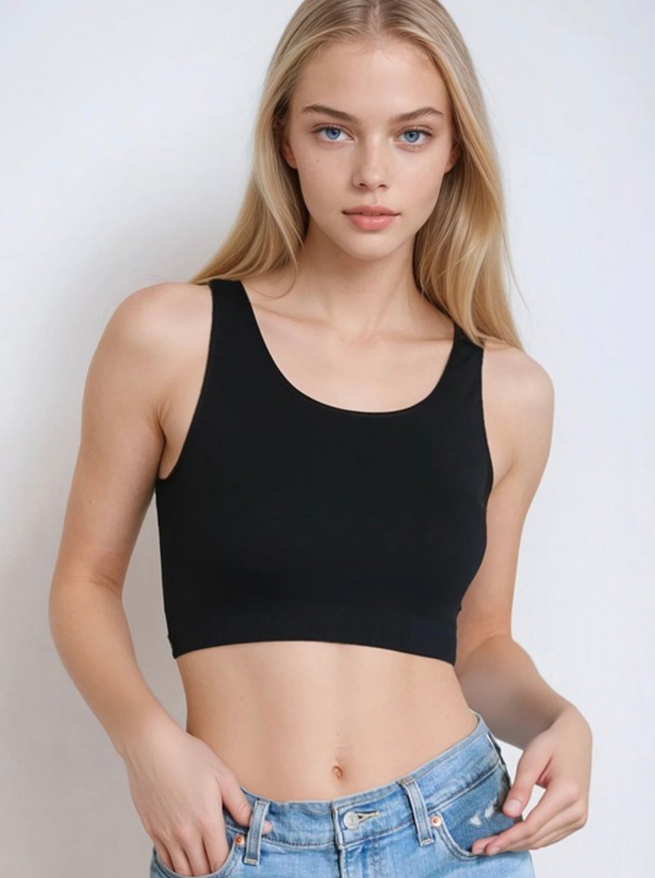 Basic Crop Top , Black