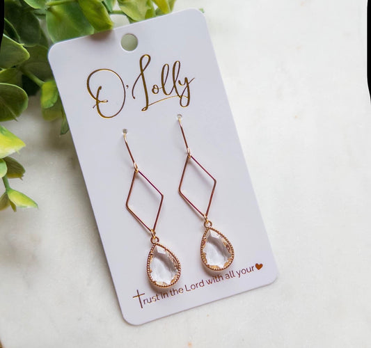 Emory Elegant Teardrop Geo Dangle Earrings