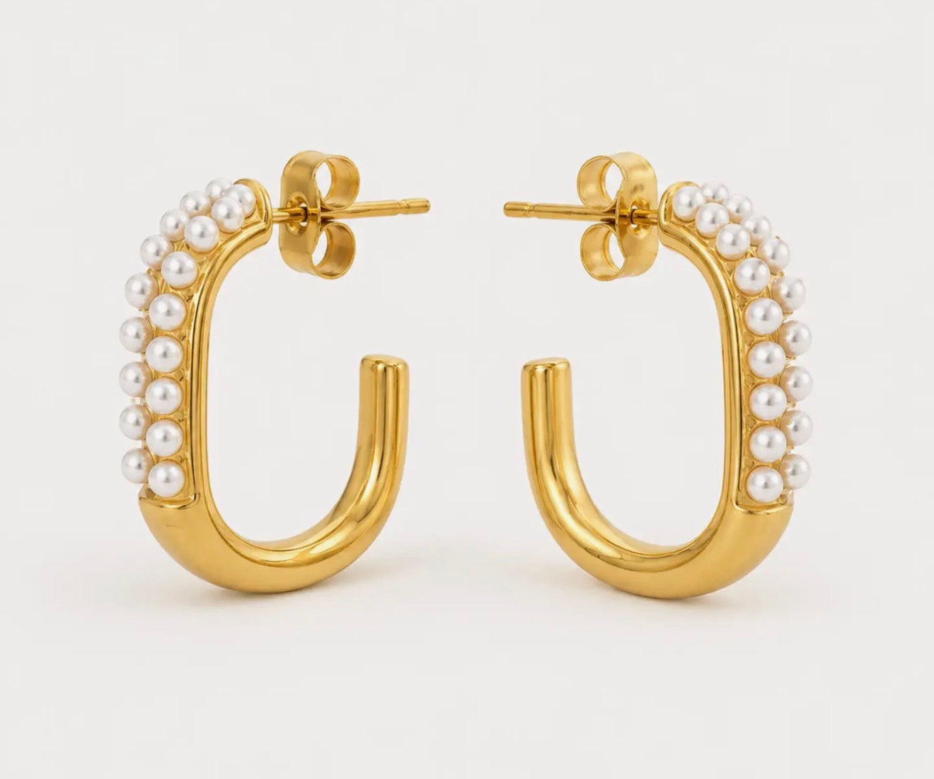 Pearl Luxe U Hoop Earrings