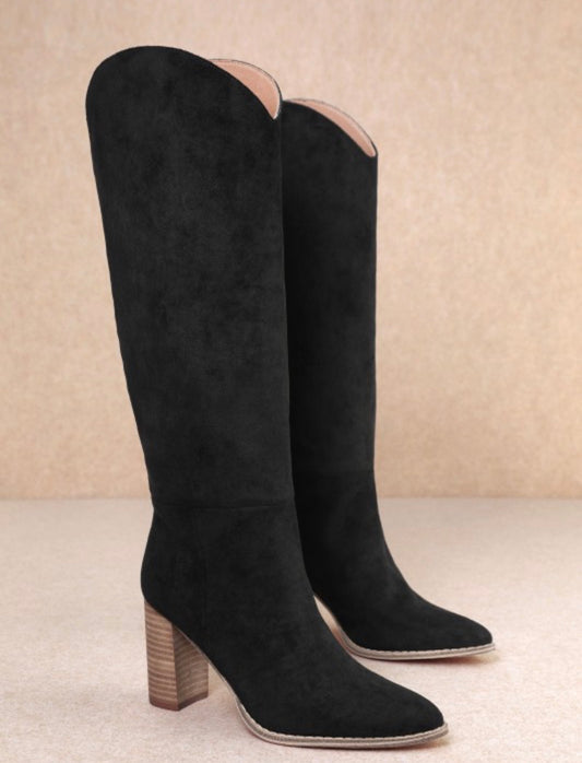 Black Naya Suede Tall Boot