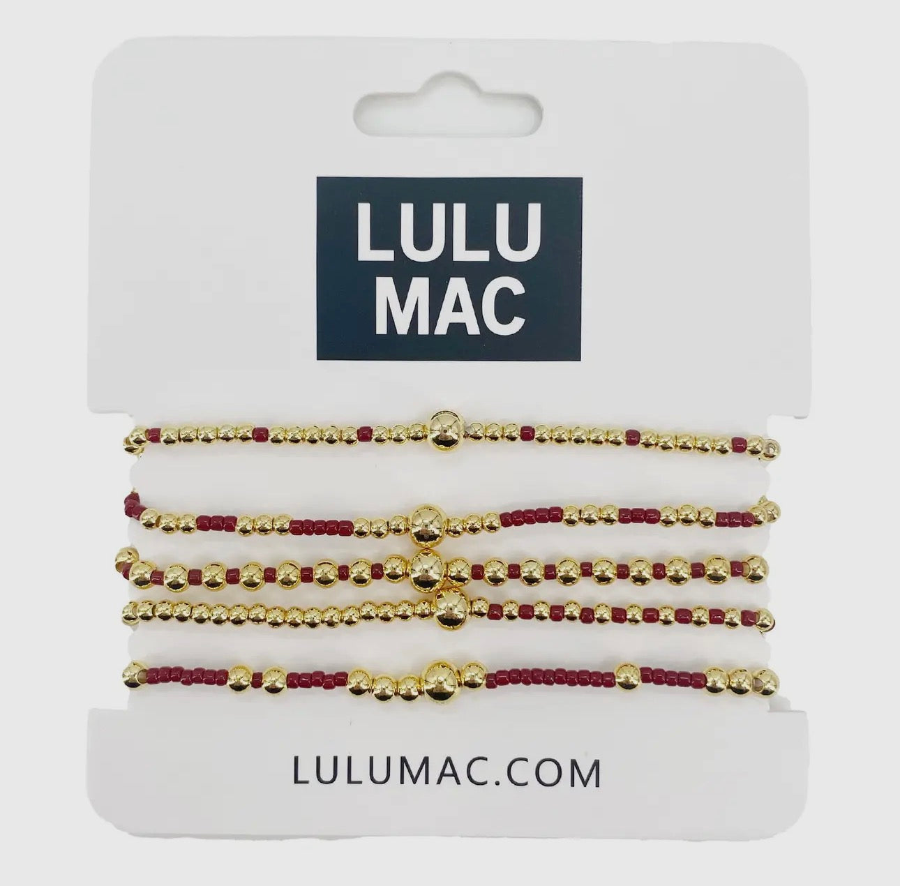Lulu Mac Multi Color Bracelet Stack, Cardinal