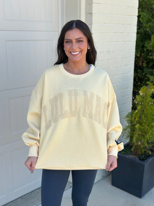 Butter Monogram LuluMac Sweatshirt