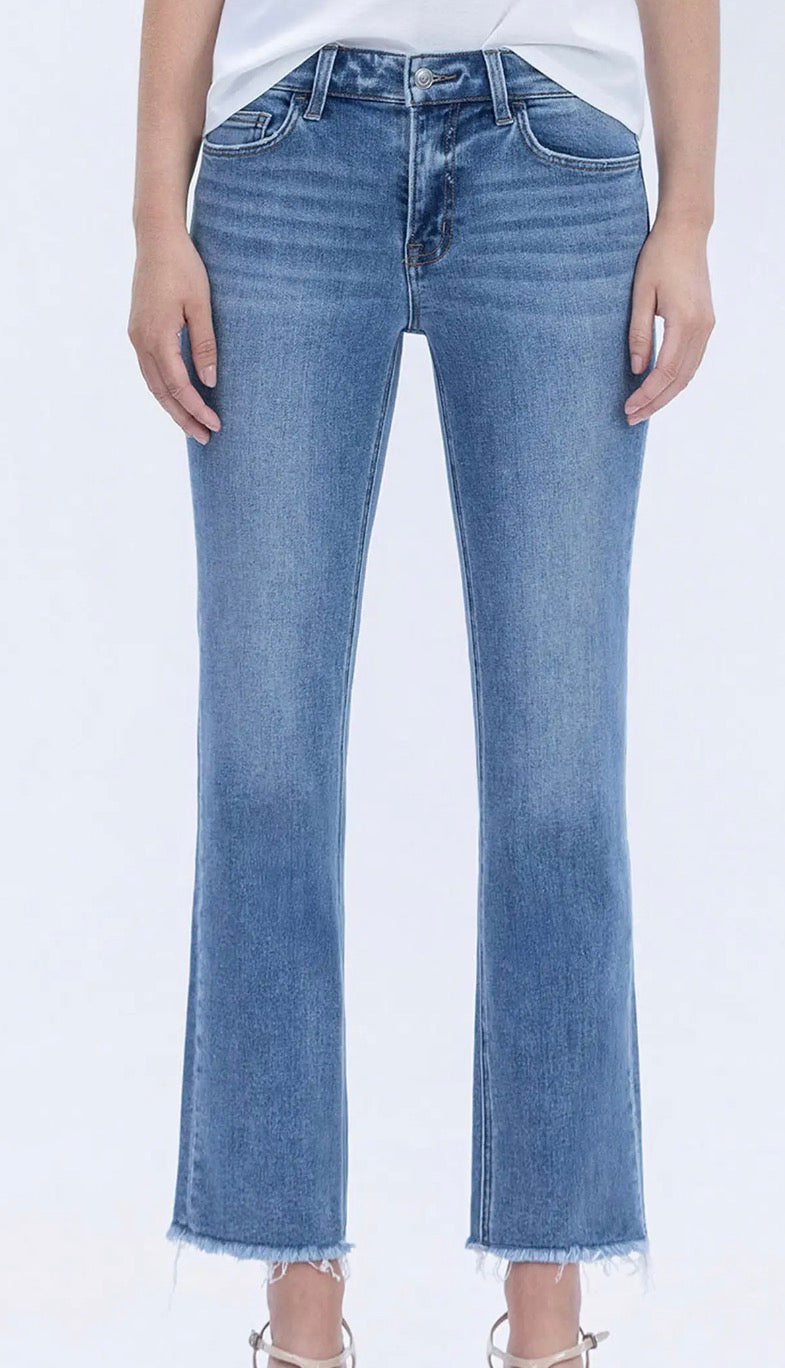 Mid Rise Crop Straight Jean